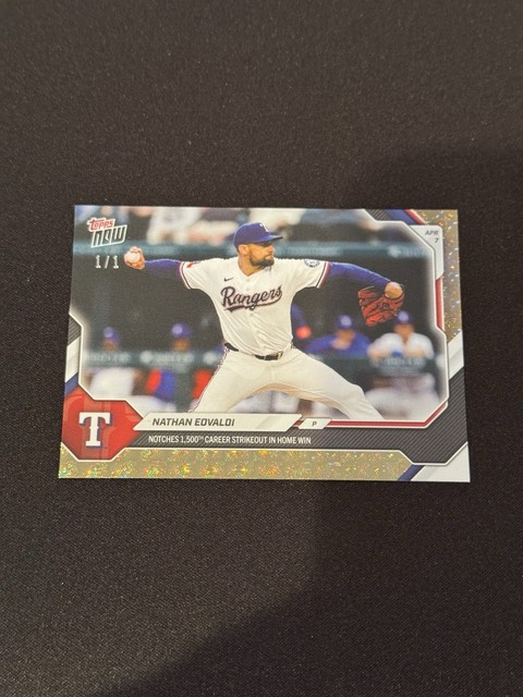 Nathan Eovaldi 1,500th Strikeout 2026 MLB Topps NOW Card 62 Foilfractor 1/1
