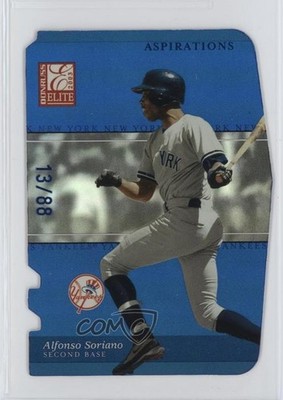 2003 Donruss Elite Aspirations Blue Die-Cut 13/88 Alfonso Soriano #43 6e0