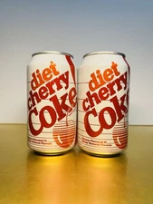 🟠 New Limited Edition Retro Diet Cherry COKE Fruit Soda (2 Cans)