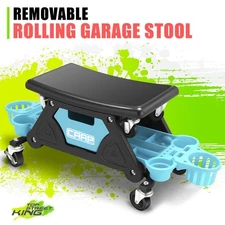 12X25-1/2 Lockable 300lbs Sky Blue Roll Stool Automotive Mechanic Seat Casters