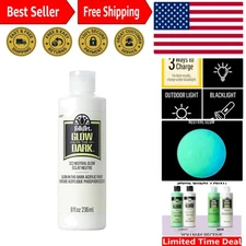 Vibrant 8 Fl Oz Neutral Glow-in-the-Dark Acrylic Paint for Creative Masterpieces