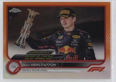 2022 Topps Chrome Formula 1 Orange & Red Refractor Max Verstappen #192 13c1