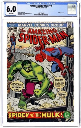 CGC 6.0 AMAZING SPIDER-MAN #119 COMIC BOOK HULK APPEARANCE CONWAY ROMITA SR 1973