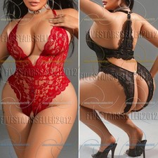 Mujeres Lencería Sexy de Encaje Prendas para dormir Babydoll Prendas para dormir Body Vestido Talla Grande