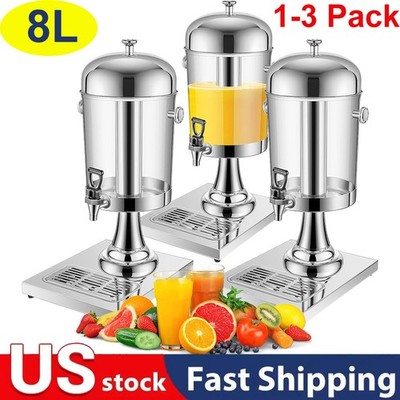 2.2 Gallon Stainless Steel Drink Juice Dispenser Beverage Dispenser with Stand