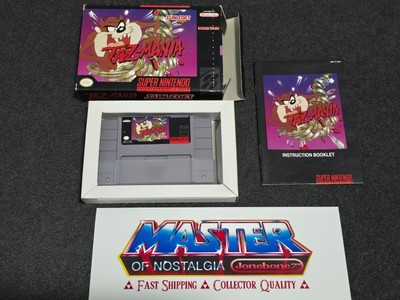 SNES TAZ-MANIA Complete CIB Box Game Super Nintendo COLOR Manual Japan