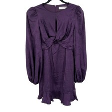 Astr the Label front twist long sleeve purple Small S