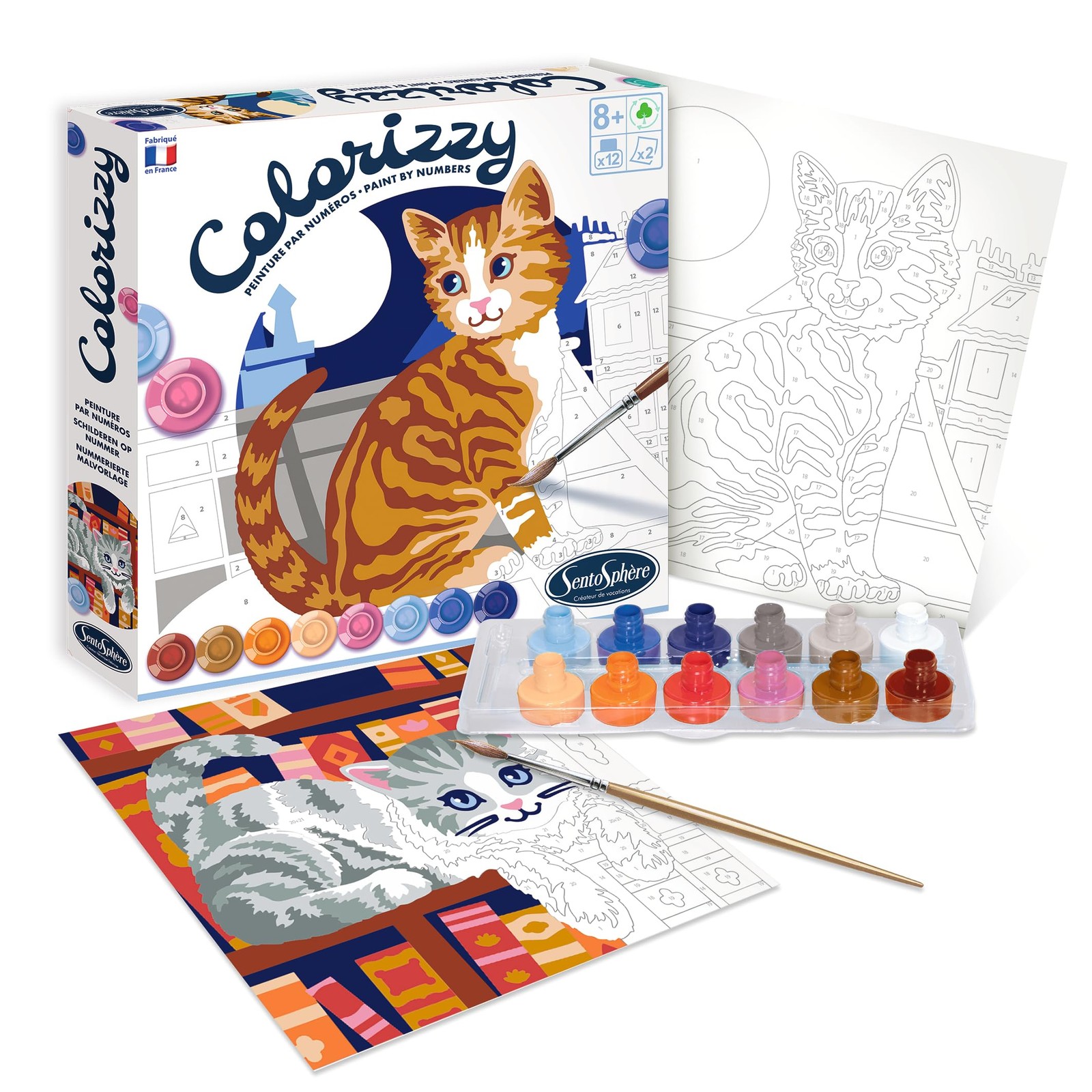 Kit peinture par numéro chats Colorizzy 4503 idée cadeau d'anniversaire originale