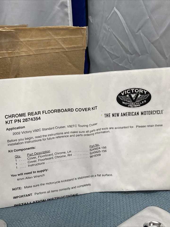 KIT DE CUBIERTA DE SUELO TRASERO CHORME VICTORIA/POLARIS 2874354 GENUINO NUEVO Foto 4 de 4
