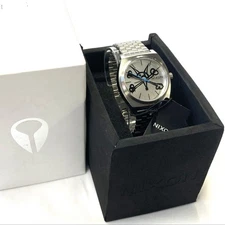 Nixon Vato Rat Silver Skateboard Time Teller Watch Stainless Steel Band