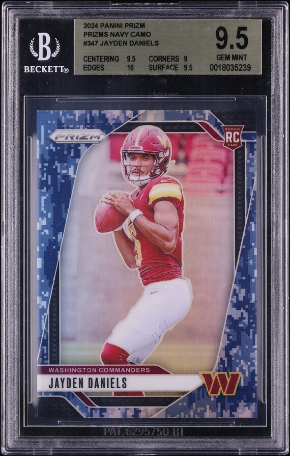 2024 Panini Prizm Jayden Daniels Navy Camo #347 /25 BGS 9.5 Gem Mint RC SSP