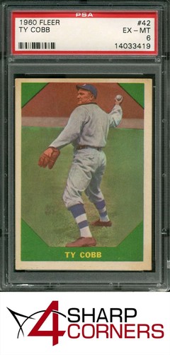 1960 FLEER #42 TY COBB TIGERS HOF PSA 6