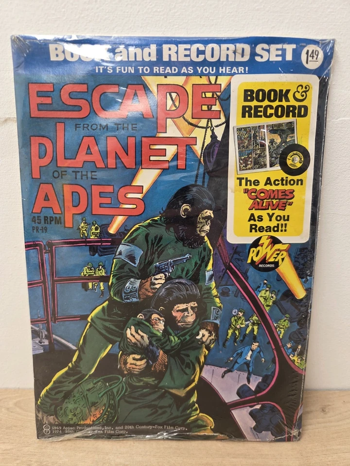 Escape from the Planet of the Apes Book & Record Set Power Records 1974 Sealed - Image 1 of 3
