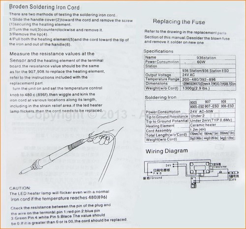 312086 936 Electronic Soldering Rework Station 400 Degrees Temperature Control  - Afbeelding 3 van 8