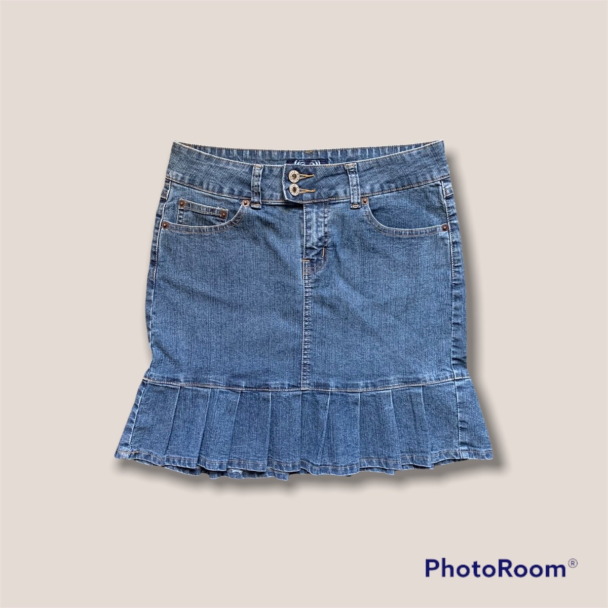 90-00s y2k denim skirt archive グランジ ギャル 🌸👡 Vintage 2000s Angels denim pleated skirt Y2k Size 5 | eBay
