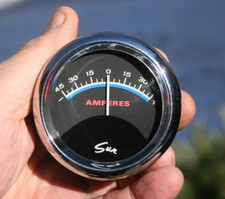 Sun Vintage 2 58 Blueline Amp Gauge W Glass Lens - 011025 Sun Vintage 2 58 Blueline Amp Gauge W Glass Lens - 011025