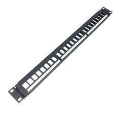 1U Hinged 24 Port Blank Keystone Patch Panel for 19 Inch Rackmount or Wall Mo...
