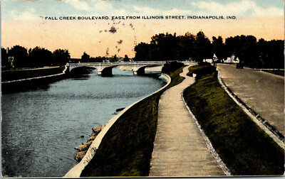 Indianapolis, Indiana Fall Creek Boulevard, East From Illinois St., Bridge-A31