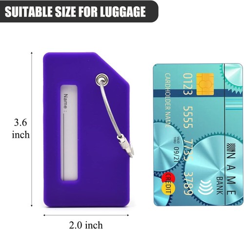 7 Pack Silicone Luggage Tag Baggage Handbag Travel Suitcase Tags with Name ID Ca - Picture 3 of 7