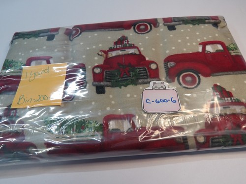 Super Snuggle Flannel Fabric - Christmas Red Truck - 1 Yard - C-600-G - Picture 7 of 7