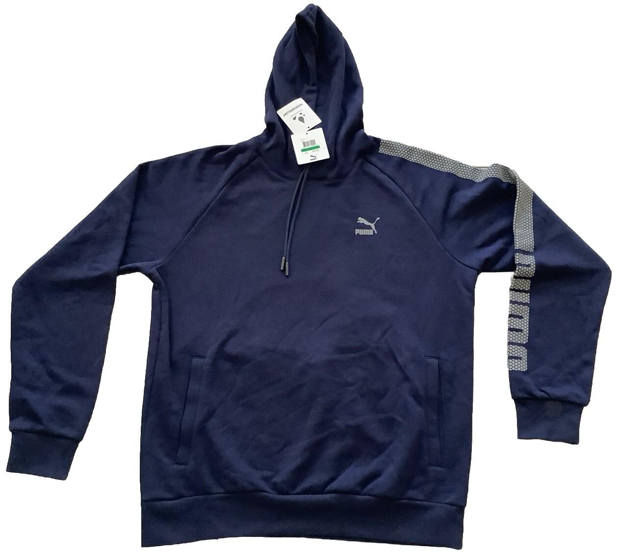 Puma Men’s Navy Evo Core Hoodie Large Kangaroo Pockets Water repellent MSRP: $70