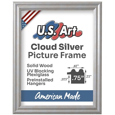 US Art 0.75'' Cloud Silver, Wooden Photo Picture Poster Frame S-Lot