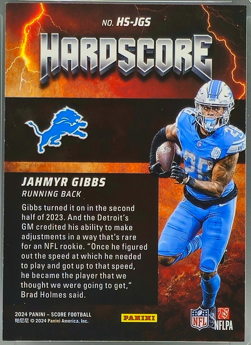 Jahmyr Gibbs Hardscore 2024 Score Football HS-JGS | eBay
