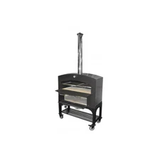 Omcan USA 31313 Wood / Coal / Gas Fired Outdoor Oven w/ Steel Interior, Ceram...