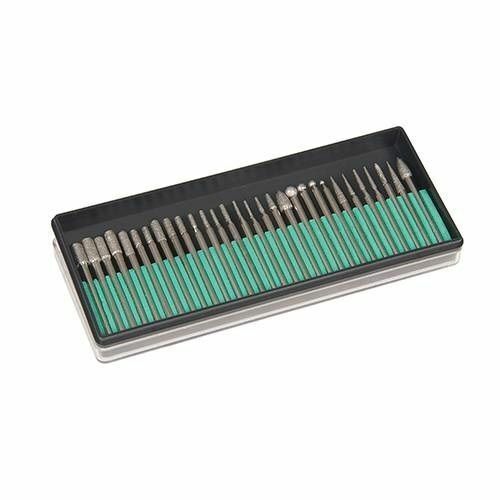 SET 30 FRESE PUNTE DIAMANTATE X UTENSILI ROTANTI TRAPANO DREMEL SMERIGLIATRICE