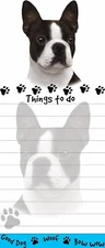 BOSTON TERRIER Die Cut List Pad/Note Pad with Magnetic Back