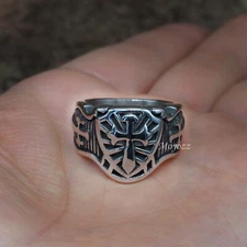 Mens Christian Knights Templar Biker Cross Ring Stainless Steel Size 7-15 Gift