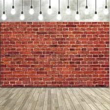 Red Brick Wall Party Backdrop, Large Fabric Red Brick Sign 59.8 x 83.9 Inch