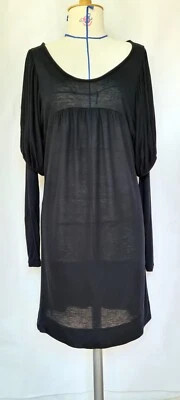 Robe courte MAJE ASLEY hiver noire manches longues et ballon T.S/M - Photo 1/4