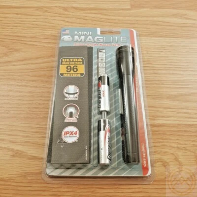 Mag-Lite Flashlight Combo Mini Maglite With 2-AA Batteries Spot-To-Flood Durable