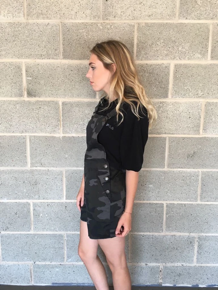 Womens Short Dark Camouflage Dungaree Shorts 8-18 RRP £45 demina - Image 4 of 4