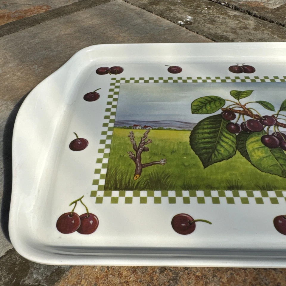 Vintage Home Essentials & Beyond Melamine Plastic Serving Tray with Cherries - Image 4 of 4