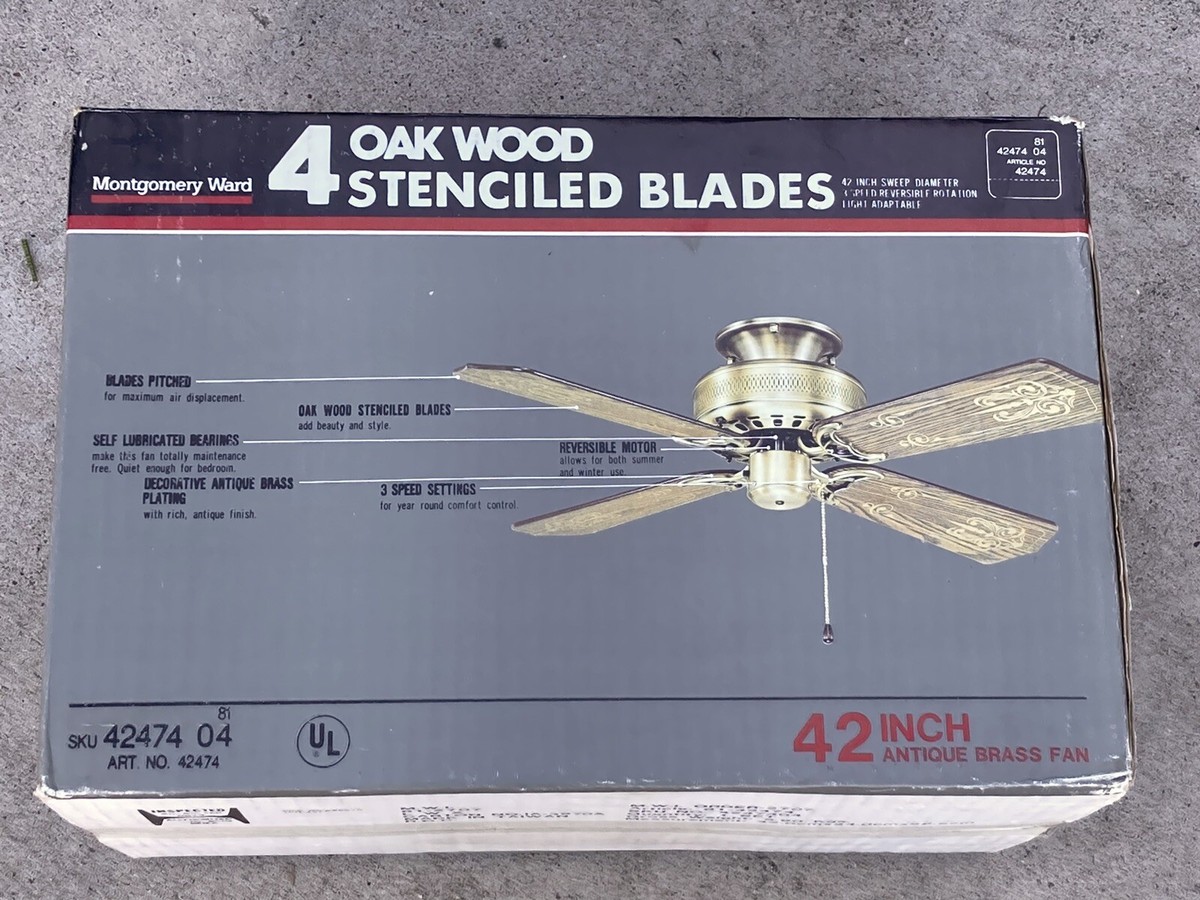 アンティーク扇風機 ＊モンゴメリー・ワード Vintage MONTGOMERY WARD Brass Ceiling Fan 42