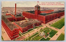 Postcard Illinois Chicago Sears Roebuck & Co Mercantile Institution c1913 40J