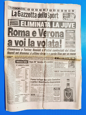 GAZZETTA DELLO SPORT 3 JANUARY 1983 ROME-VERONA- TURIN - CREMONESE-CAMPOBASSO