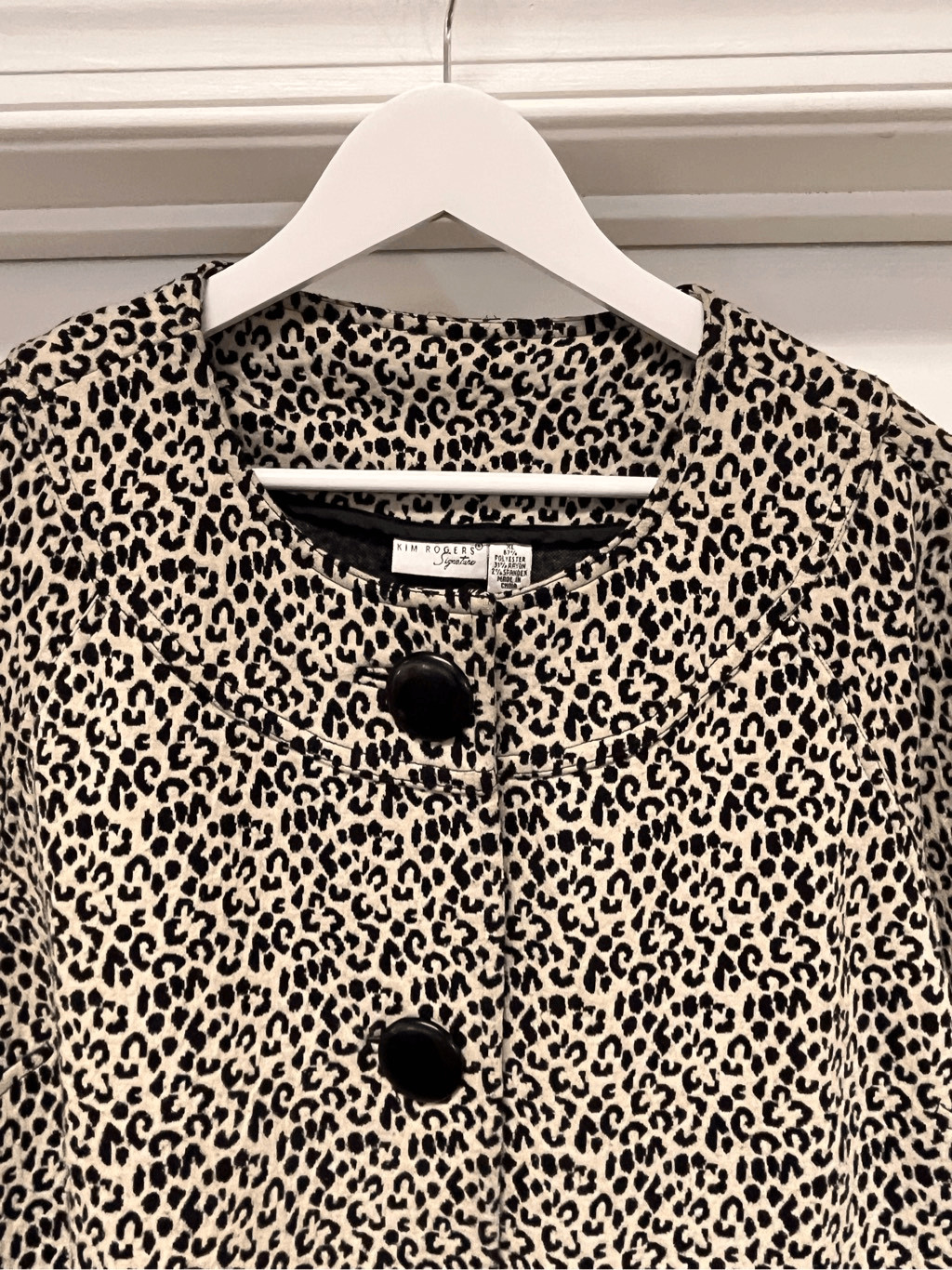 Kim Rogers Leopard Large Button Swing Jacket sz XL - image 5