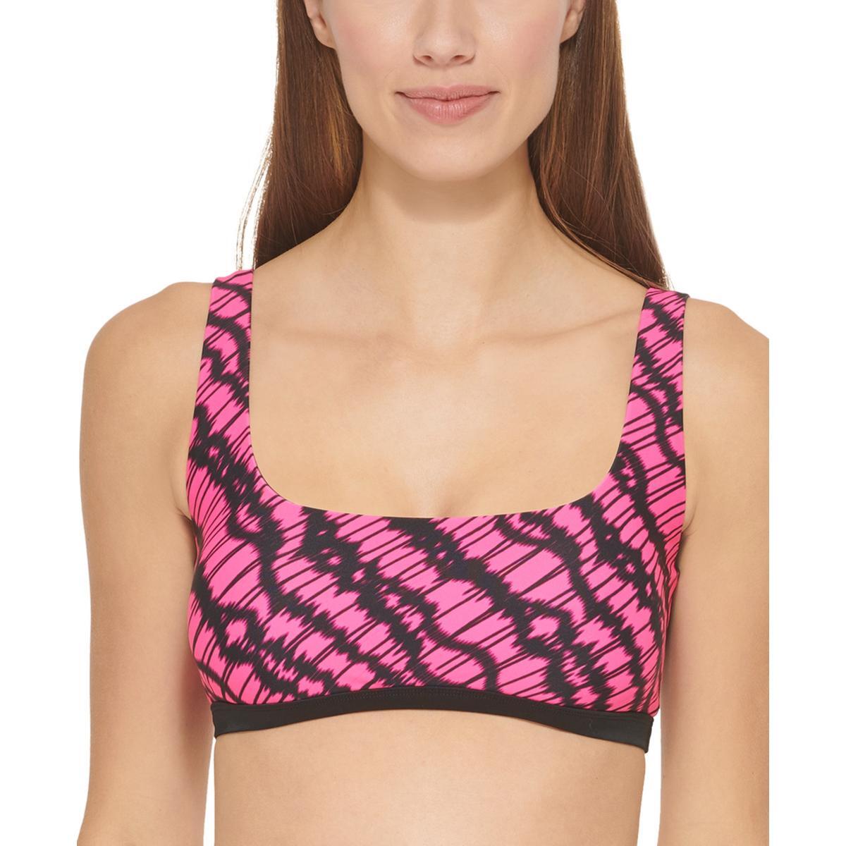 DKNY Женская пляжная одежда со съемной подкладкой и принтом, бикини, плавательный топ BHFO 5012