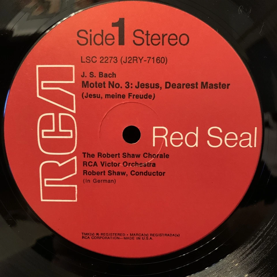RCA Living Stereo LSC-2273 BACH Motet & Cantata - SHAW - ST LP IN SHRINK - Image 3 of 4