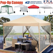 8X8/10x10ft Pop-Up Canopy Gazebo Tent Waterproof Outdoor Screen Camping Garden