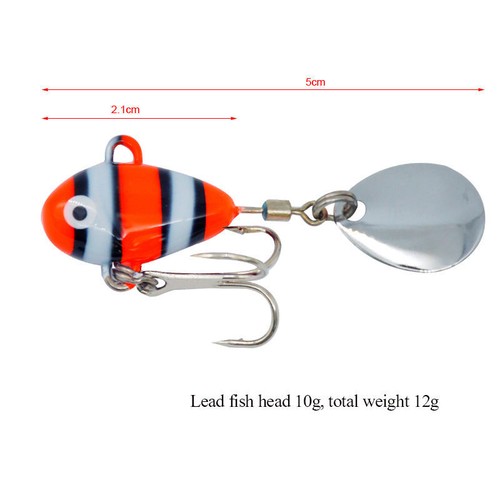 5PC Rotating Artificial Bait Lure VIB Sequined Hard Bait Suit 10G Fish Lead - Picture 5 of 10