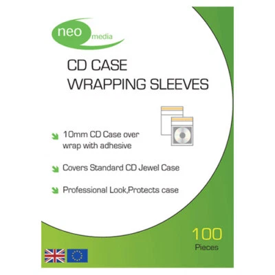 200 Pack Neo Media 10mm CD Case Wraps / CD Case Wrapping Sleeves
