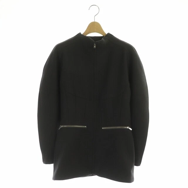 FUMIKA_UCHIDA wool bottle neck design jacket zip up middle length outer 36