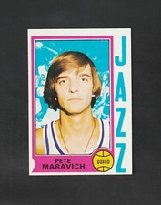 1974 Topps Pistol PETE MARAVICH #10 ~~ Jazz HOF ~~ Sharp Card!  