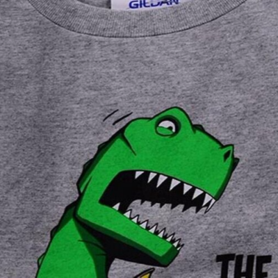 1980年代T.REX グレー Tシャツ New Boys The Struggle is Real Pizza T-Rex Gray T-Shirt Large 10-12