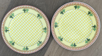 2 Rosenthal Casual Versace Jeans Home IVY LEAVES PASSION Salad Plates 8 1/4''