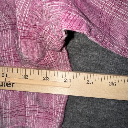 JoS A Bank Men Reserve 100% Linen Pink Plaid Windowpane Button Up Shirt Sz L New - Picture 5 of 6